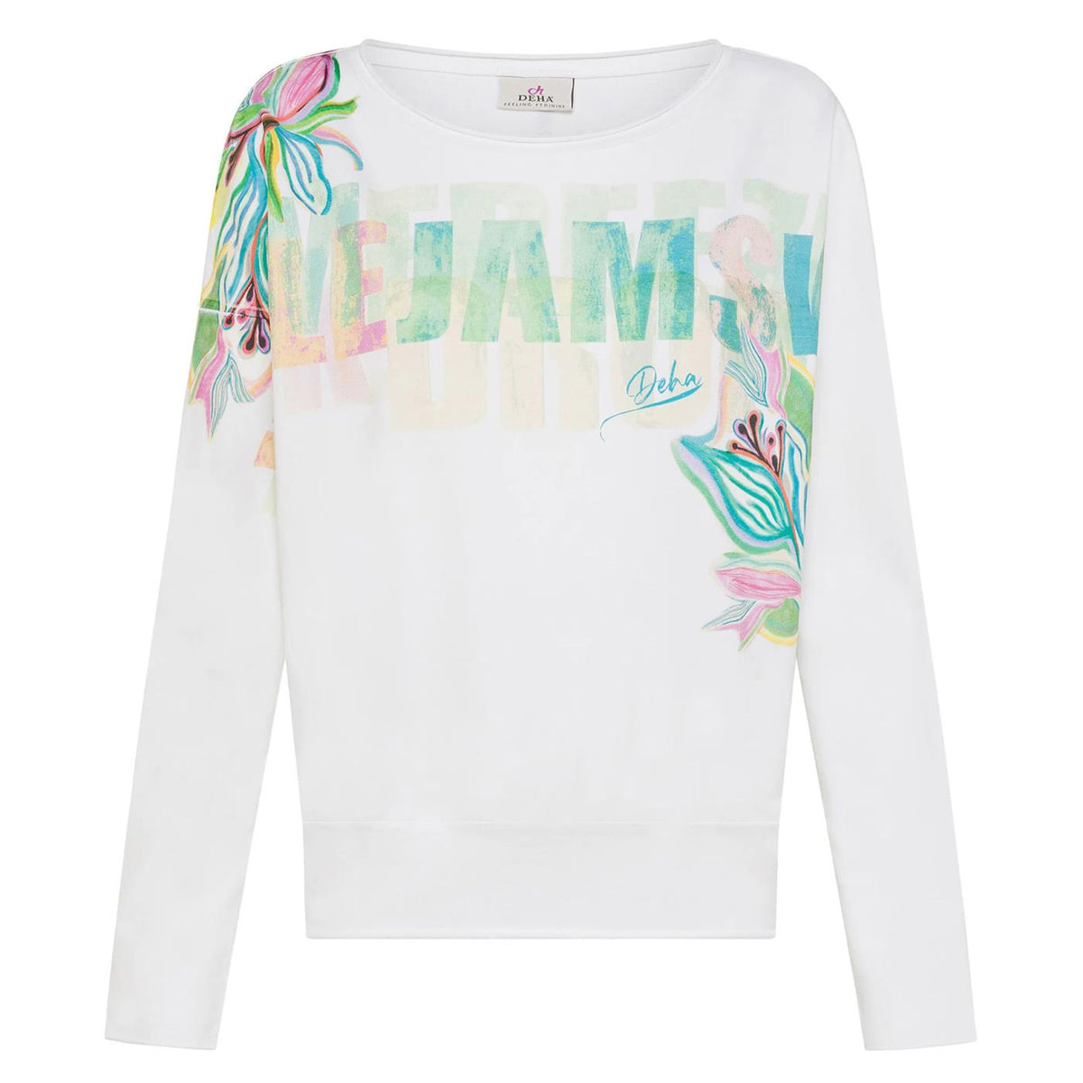 DEHA CREW SWEATSHIRT WITH PRINT