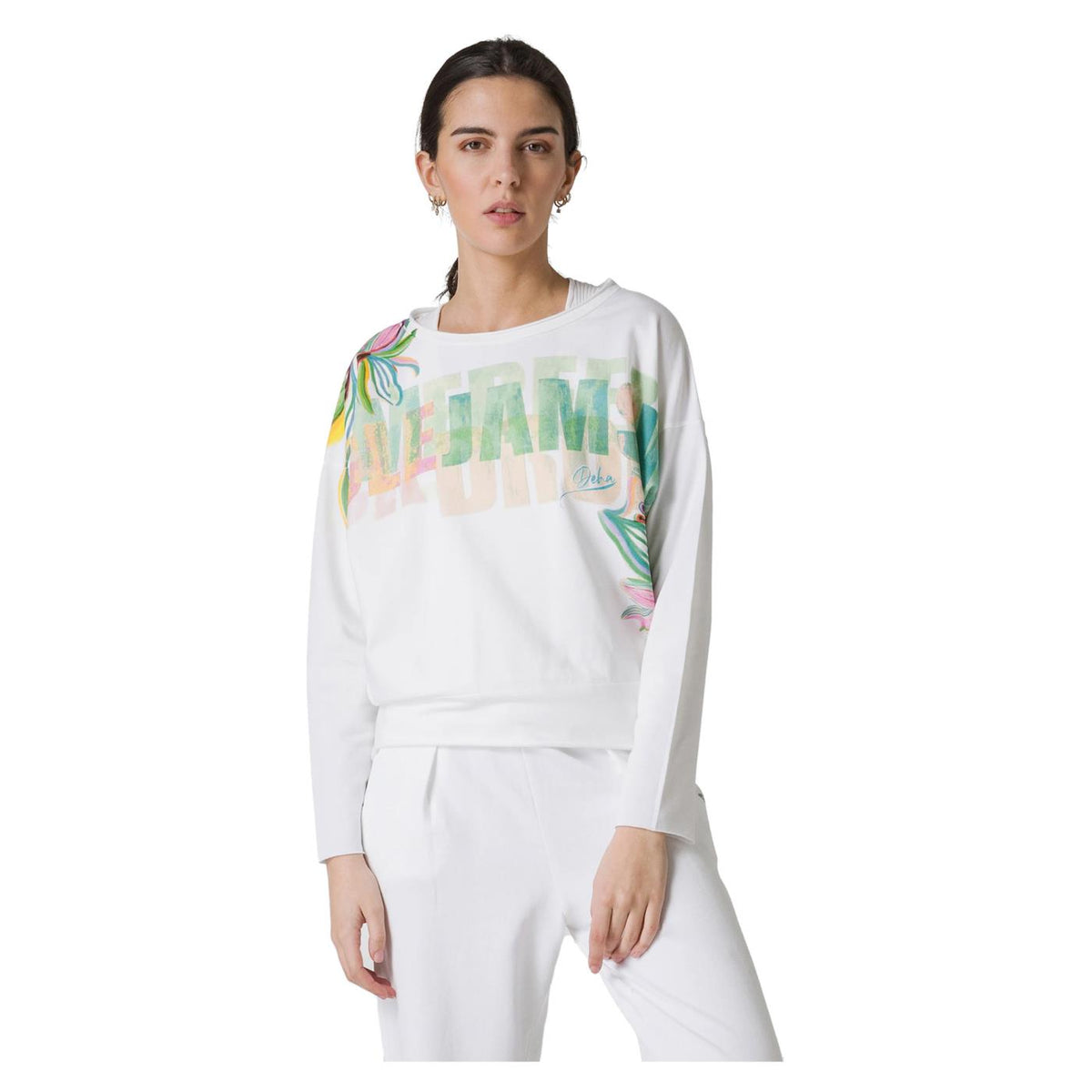 DEHA CREW SWEATSHIRT WITH PRINT - seconda immagine
