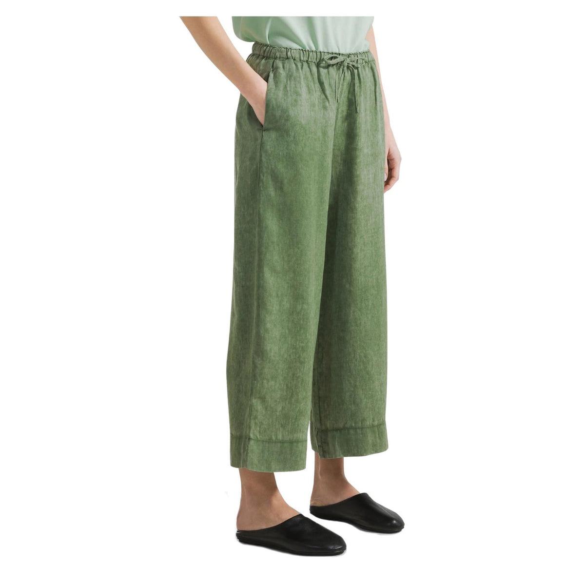 DEHA PANTALONE CROPPED IN LINO