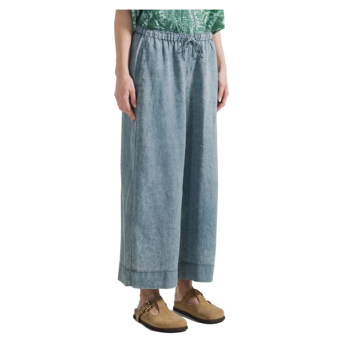 DEHA PANTALONE CROPPED IN LINO