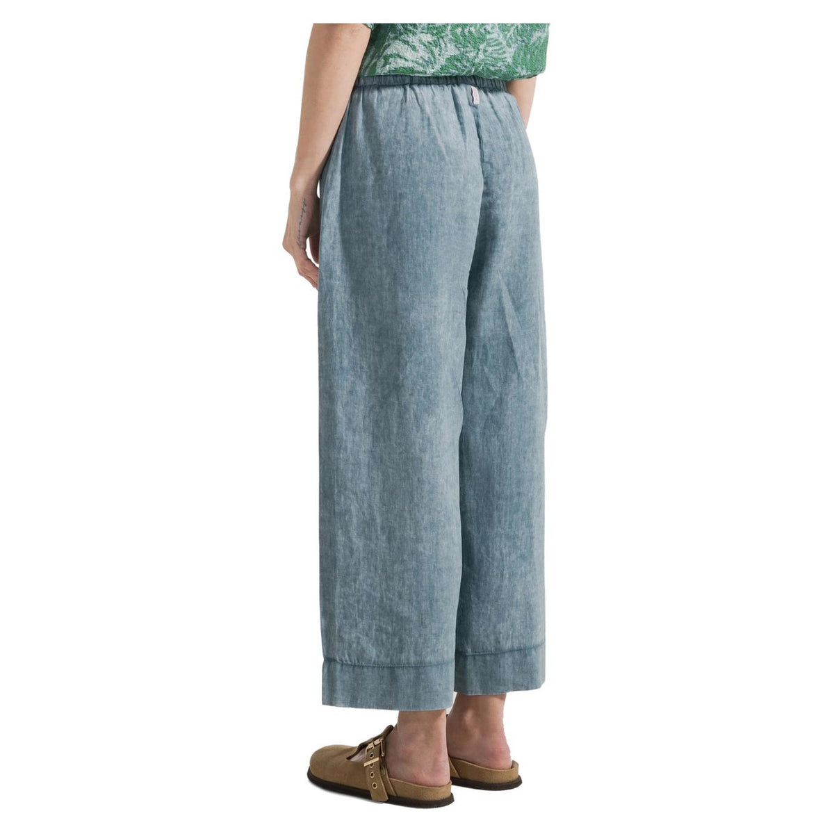 DEHA PANTALONE CROPPED IN LINO