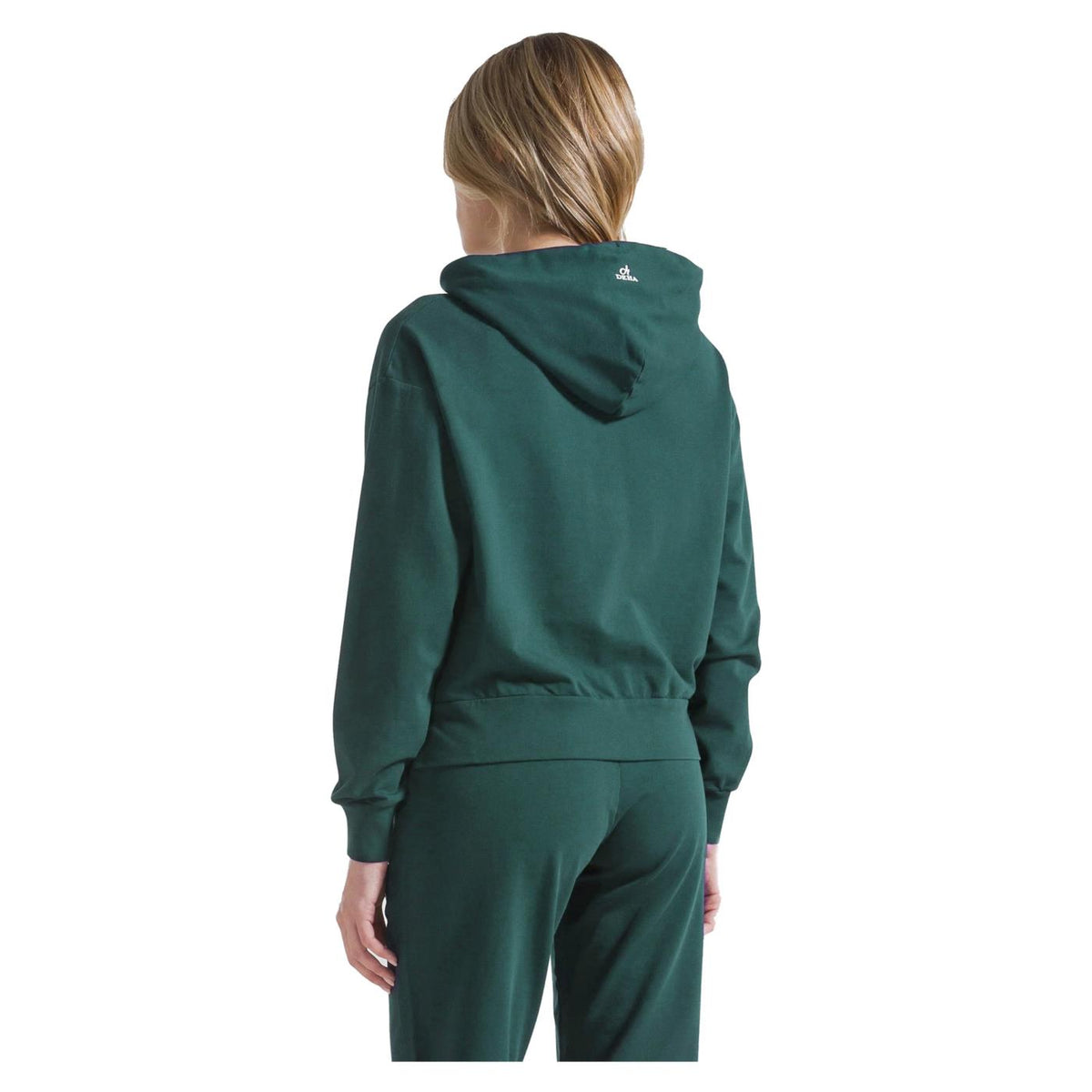 DEHA FELPA ZIP E CAPPUCCIO - Verde - vista 2