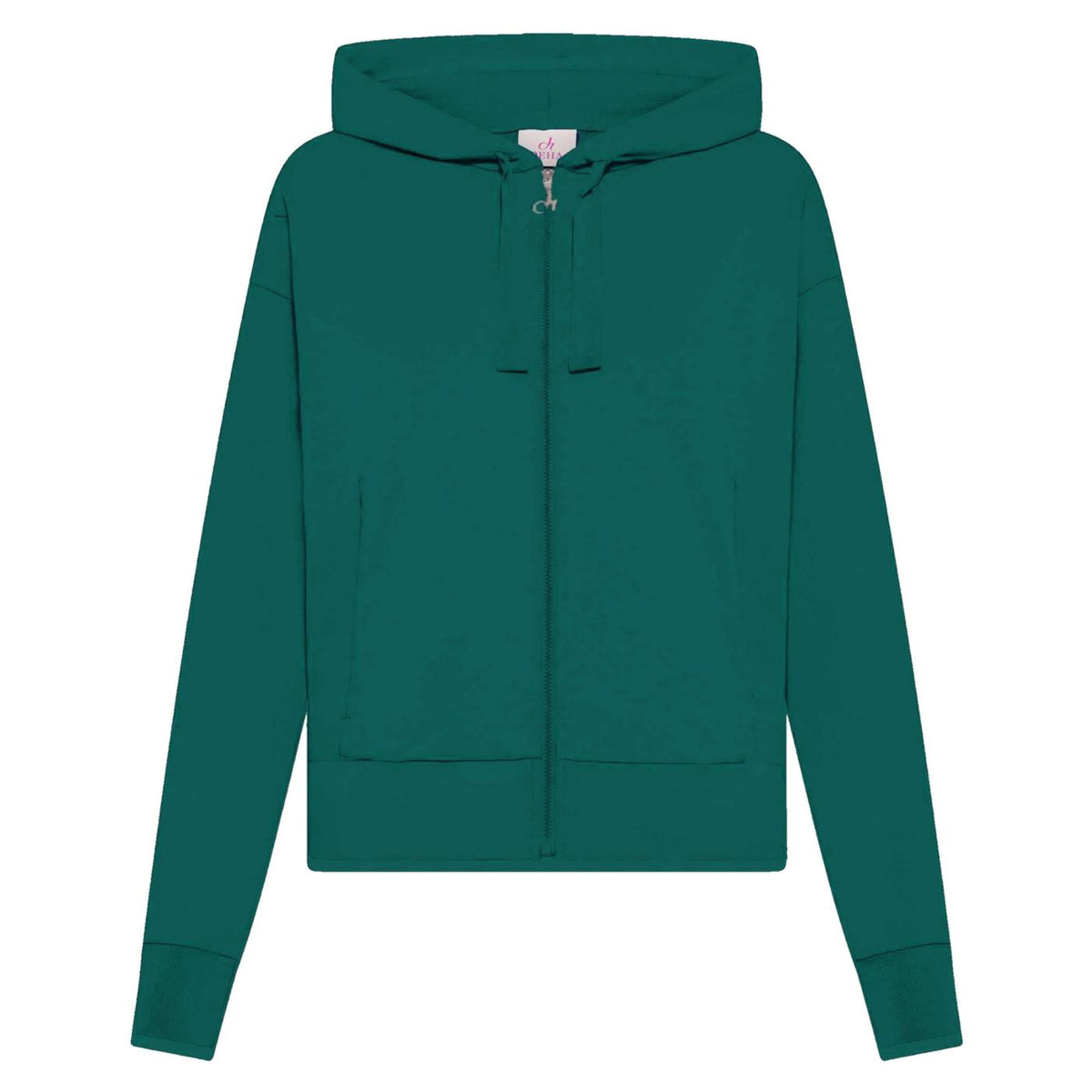 DEHA FELPA ZIP E CAPPUCCIO - Verde - vista 4