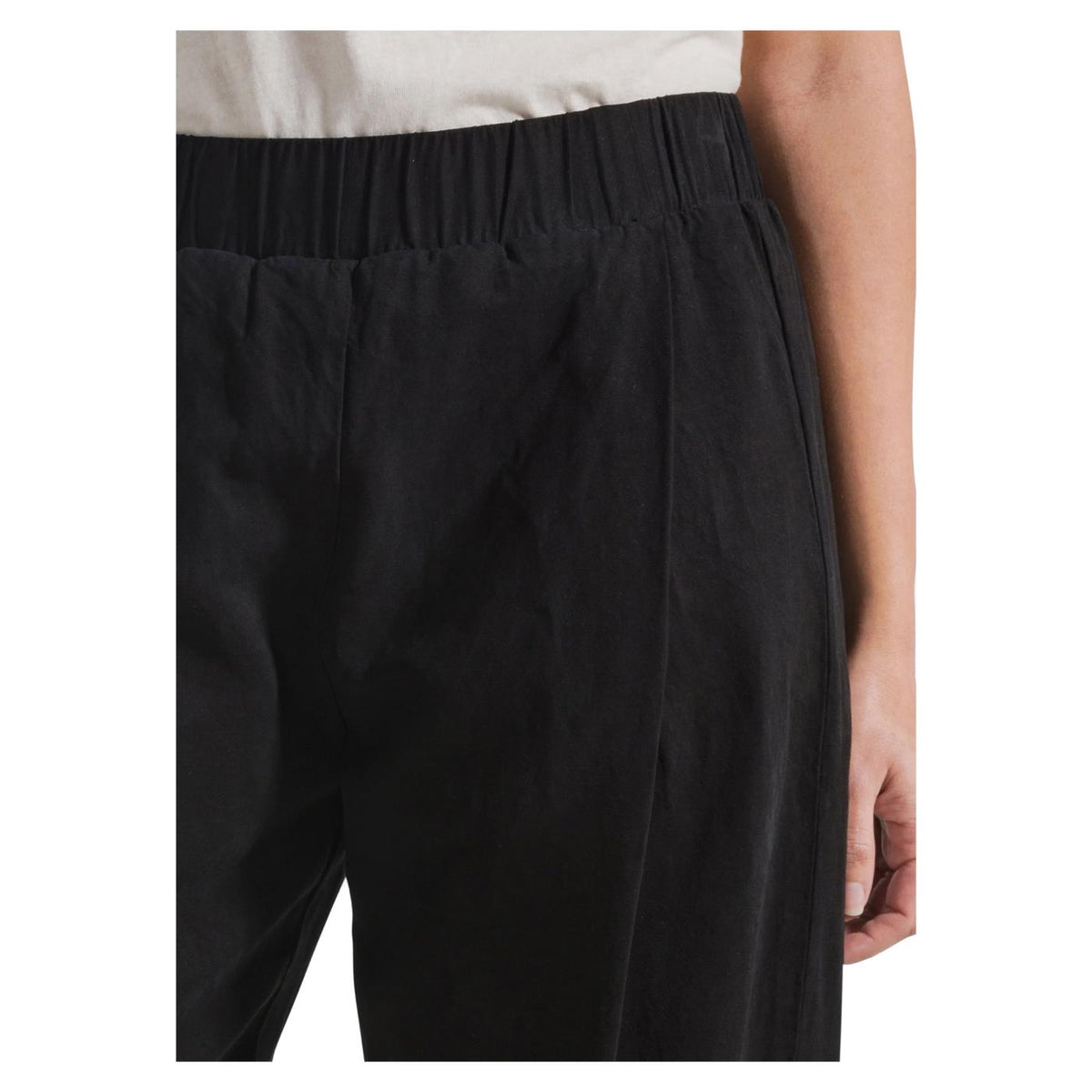 DEHA PANTALONE MISTO LINO - Nero - vista 3