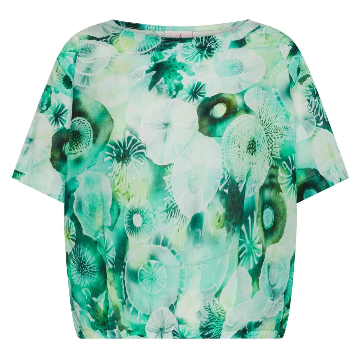 DEHA BLUSA IN MUSSOLA ALLOVER - Verde - vista 3