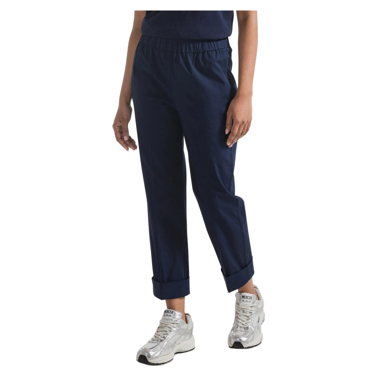 DEHA PANT DRITTO IN POPELINE - Blu - immagine principale