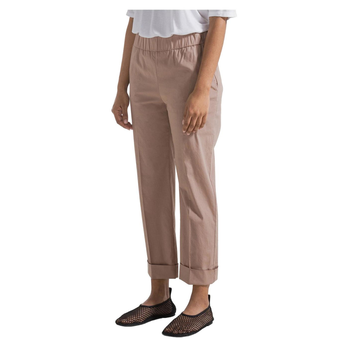 DEHA PANT DRITTO IN POPELINE - Beige - immagine principale