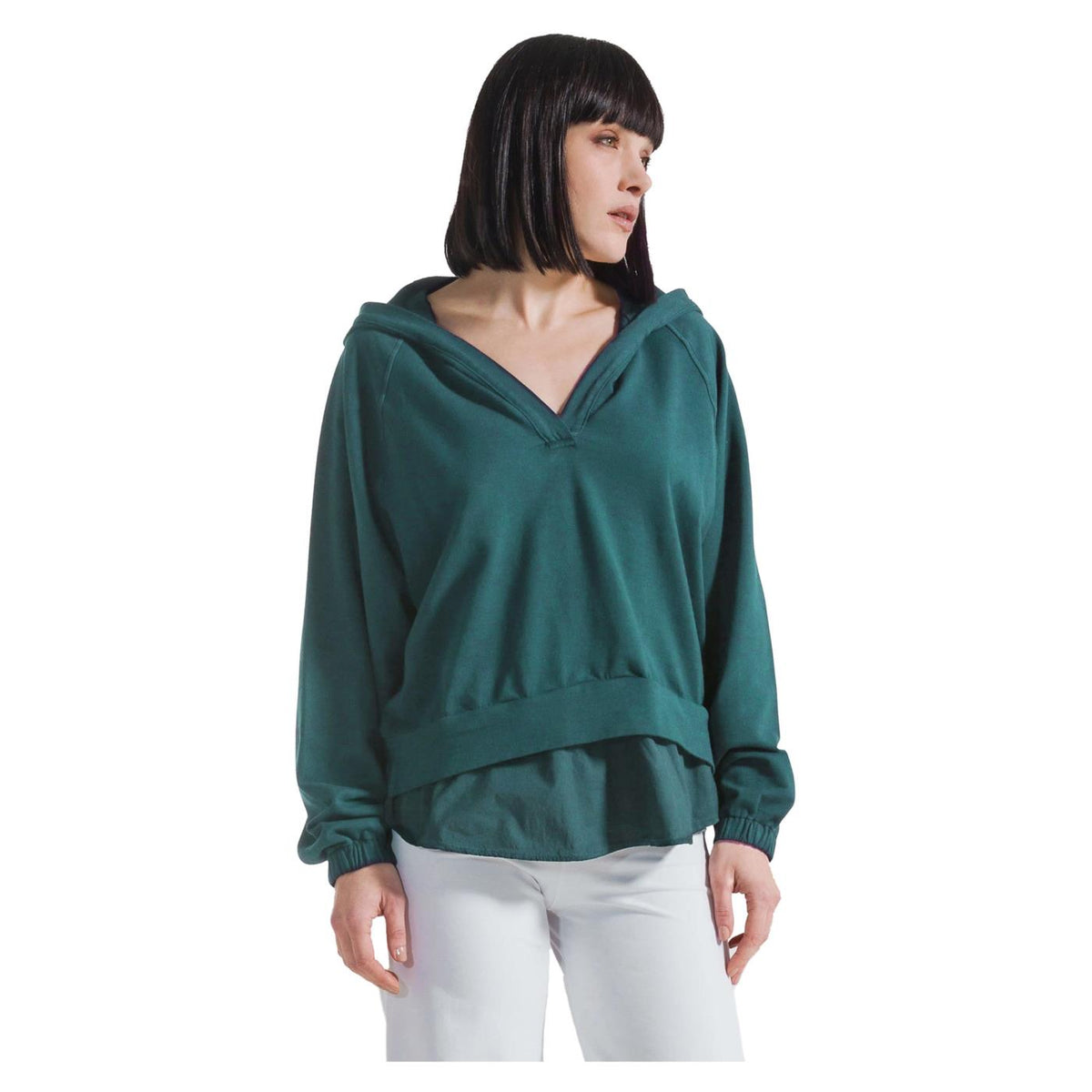 DEHA FELPA CON CAPPUCCIO - Verde - immagine principale