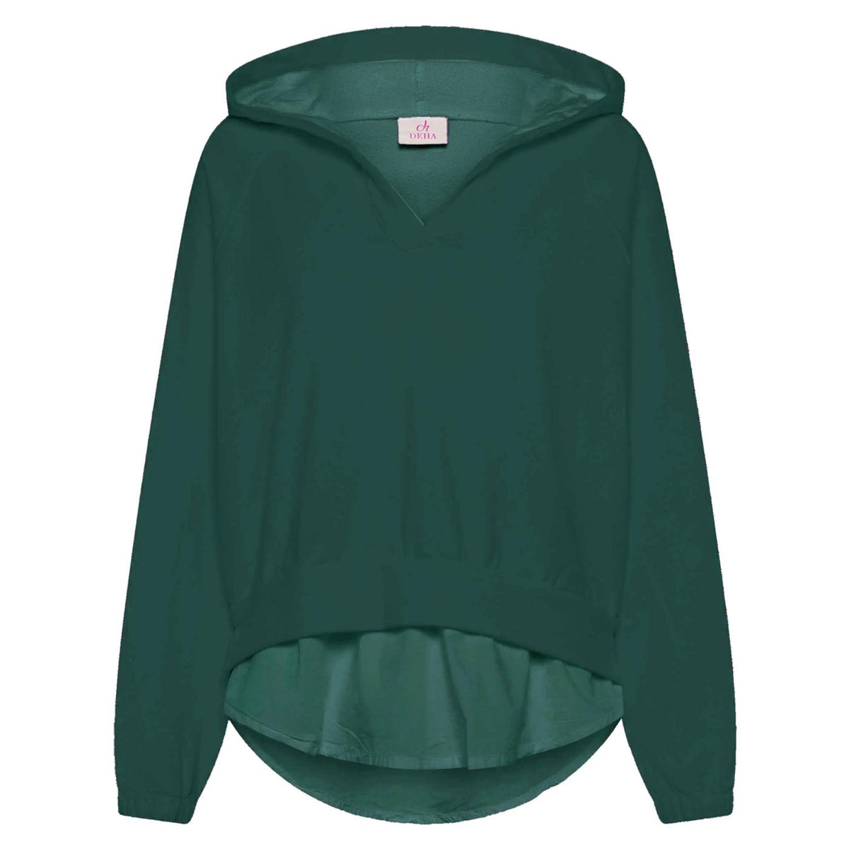 DEHA FELPA CON CAPPUCCIO - Verde - vista 3