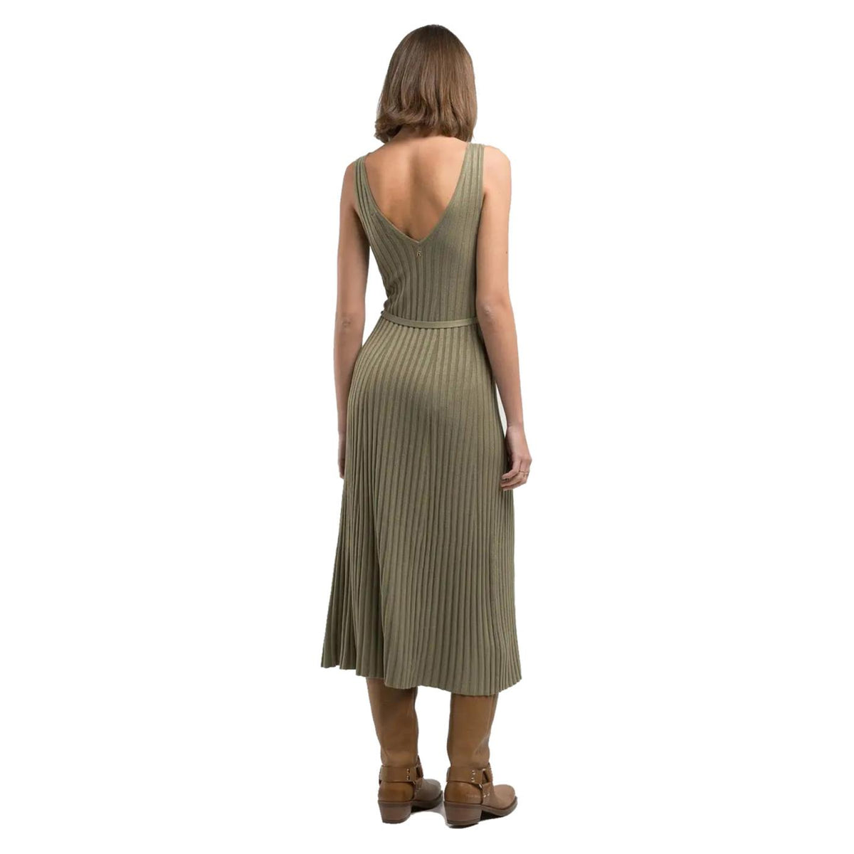 REPLAY MIDI DRESS WITH BELT - seconda immagine