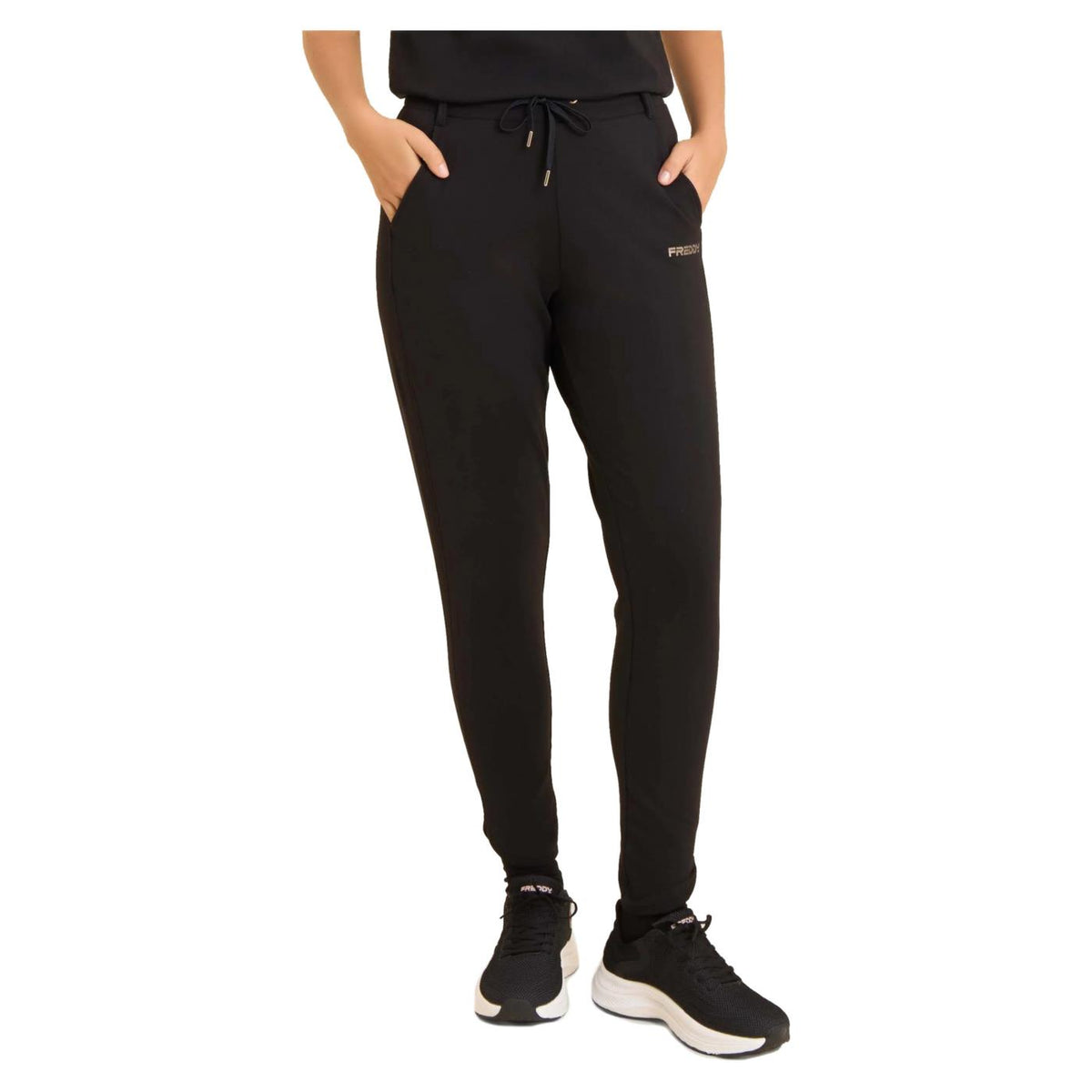 FREDDY SLIM STRETCH FLEECE PANT - Nero - vista 3