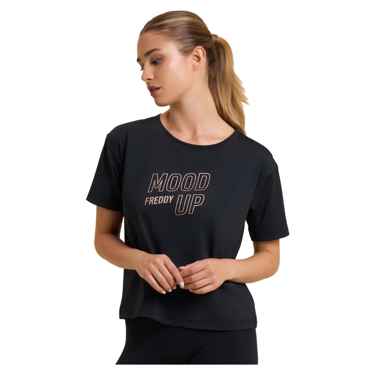 FREDDY SUPERFIT COMFORT FIT TEE - Nero - vista 3