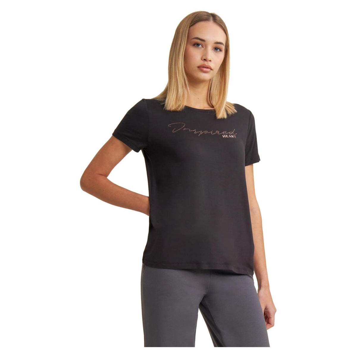 FREDDY T-SHIRT SLOUNGE VISCOSA - Nero - vista 3