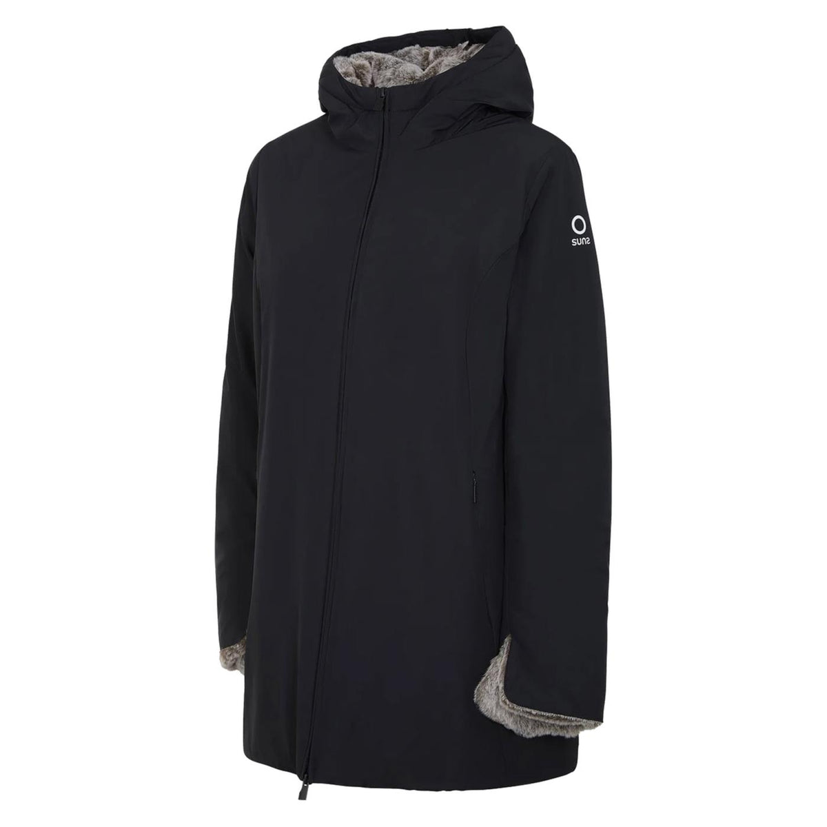 SUNS MARMOLADA FUR WOMAN JKT - Nero - vista 3
