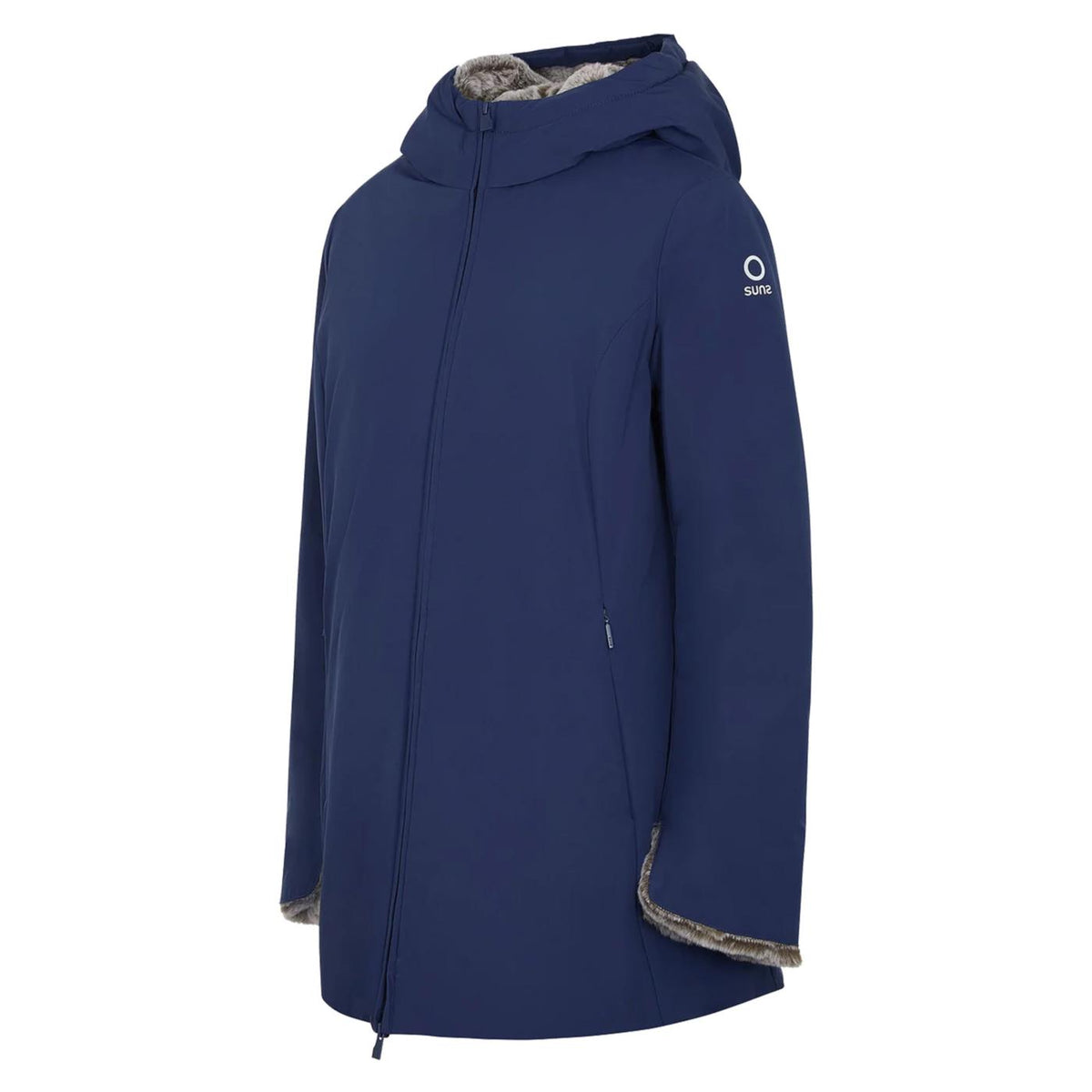 SUNS MARMOLADA FUR WOMAN JKT - Blu - vista 3
