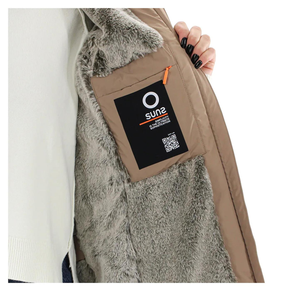 SUNS MARMOLADA FUR WOMAN JKT - Marrone chiaro - vista 4