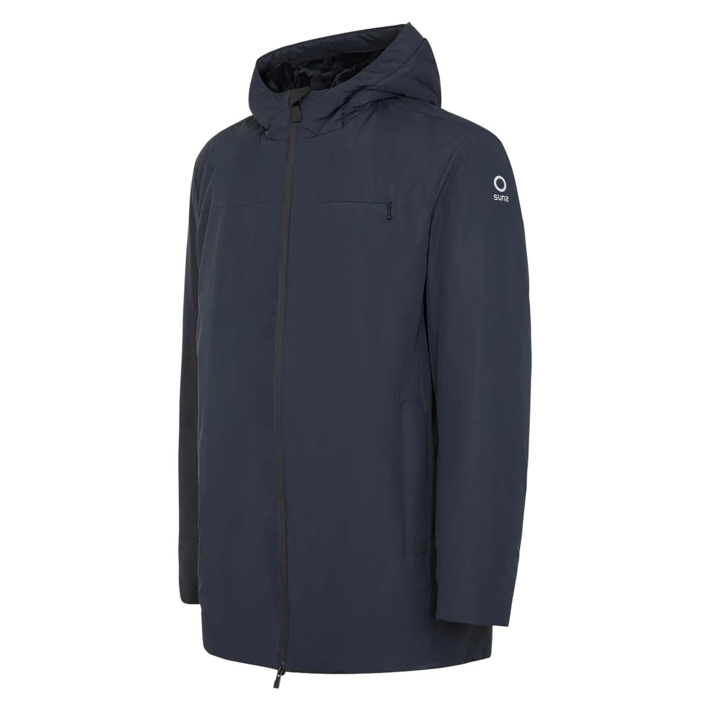 SUNS AURELIO LONG VELOUR JKT - Blu - vista 3