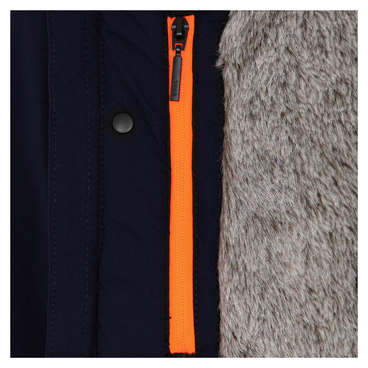 SUNS GRANSASSO FUR JACKET - Blu - vista 4