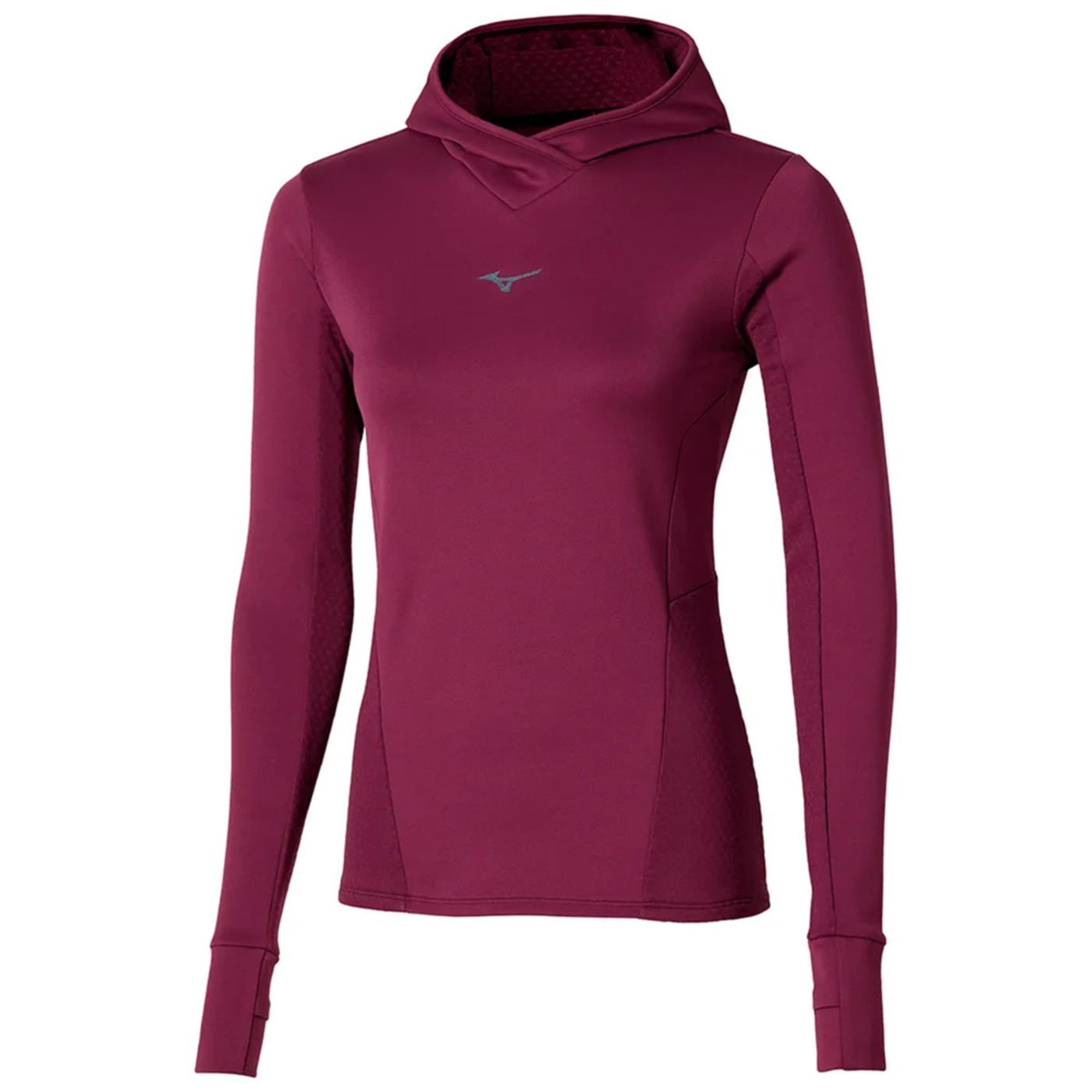 MIZUNO WARM HOODED LS TOP WOMAN - Bordeaux - immagine principale