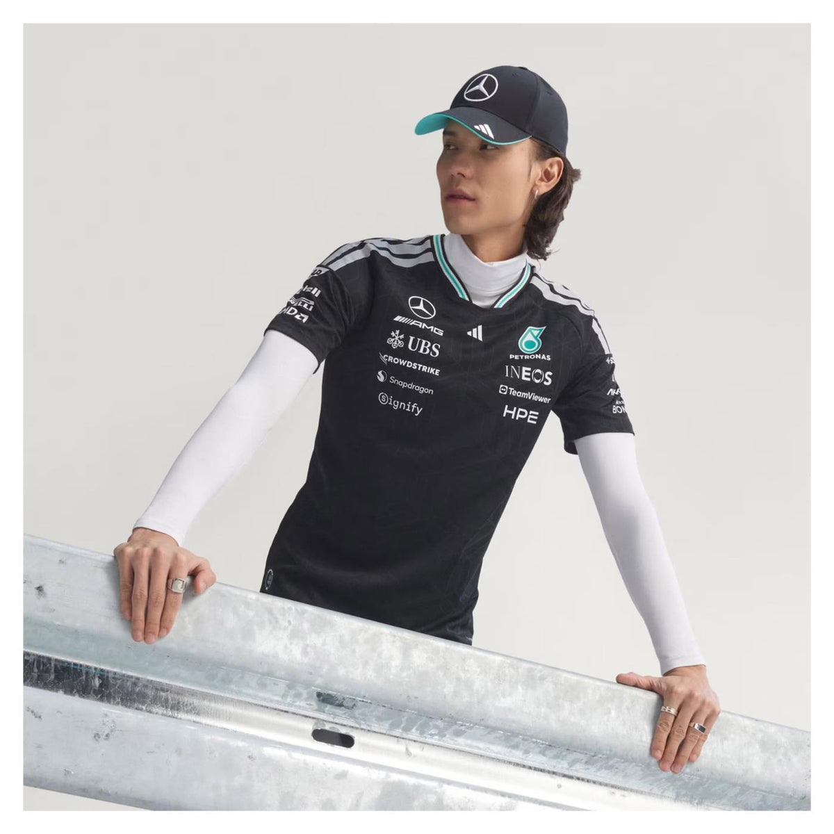 ADIDAS MERCEDES TEAM DRIVER TEE - Nero - vista 3