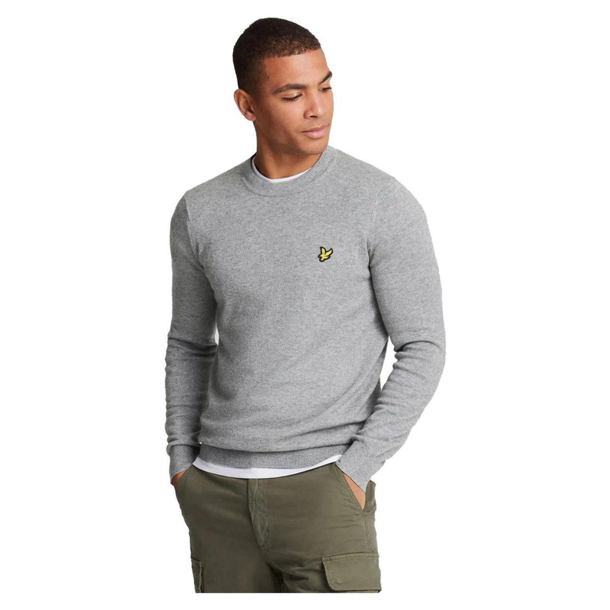 LYLE & SCOTT COTTON MERINO CREW JUMPER - Grigio chiaro - immagine principale