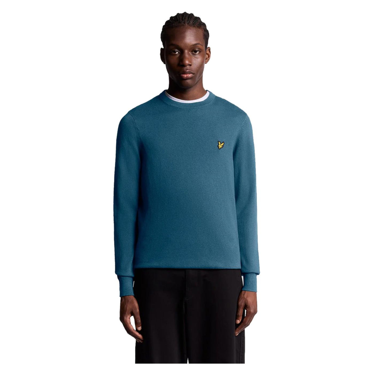 LYLE & SCOTT COTTON MERINO CREW JUMPER - Turchese - immagine principale
