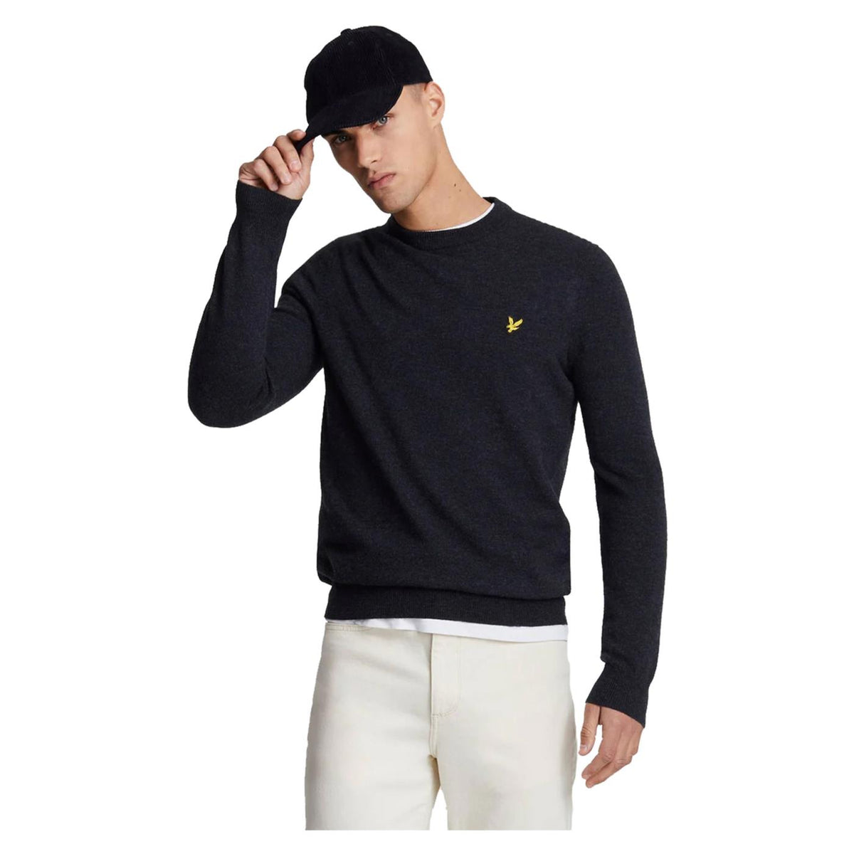 LYLE & SCOTT LAMBSWOOL CREW JUMPER - Grigio scuro - immagine principale