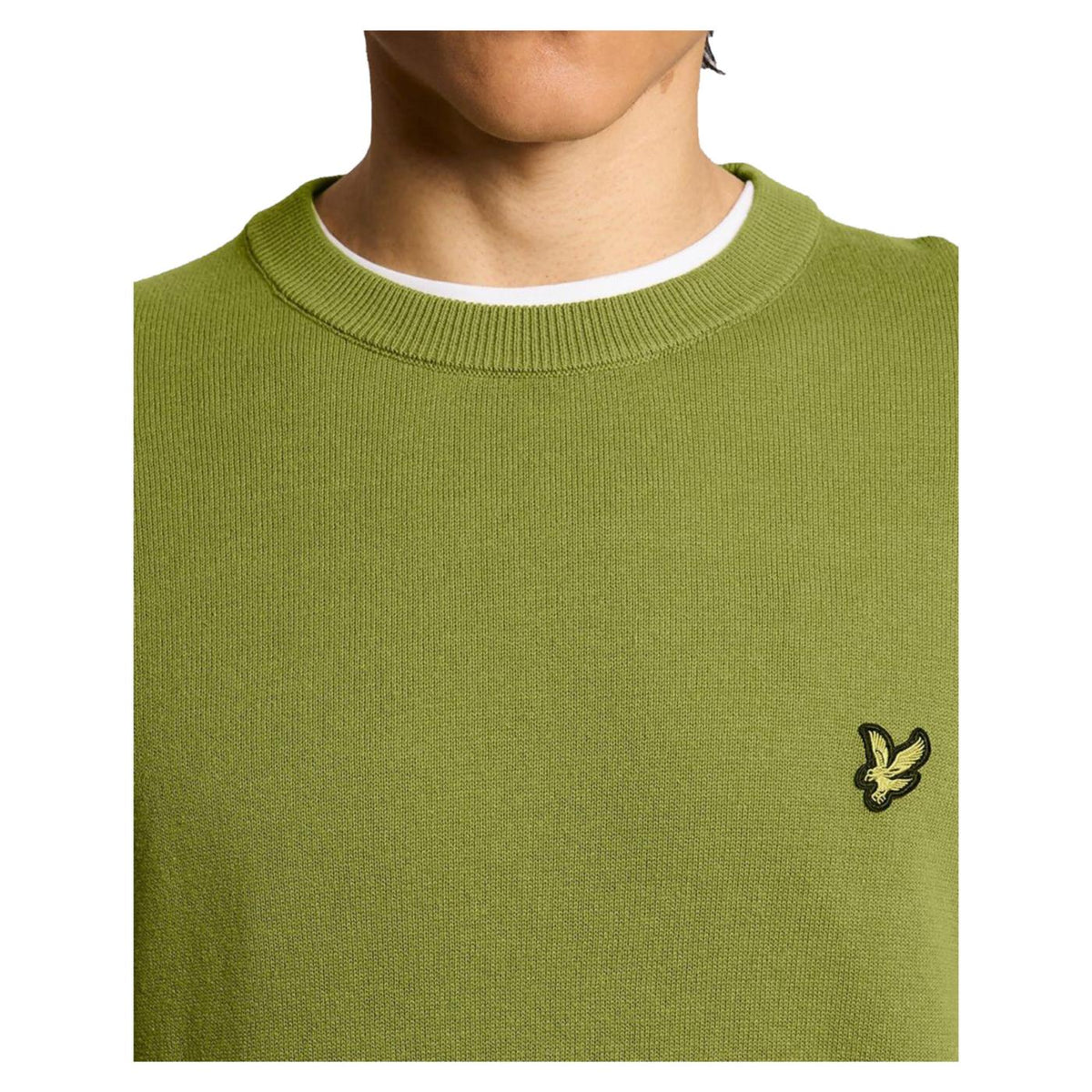 LYLE & SCOTT COTTON CREW NECK JUMPER - Lime - vista 3