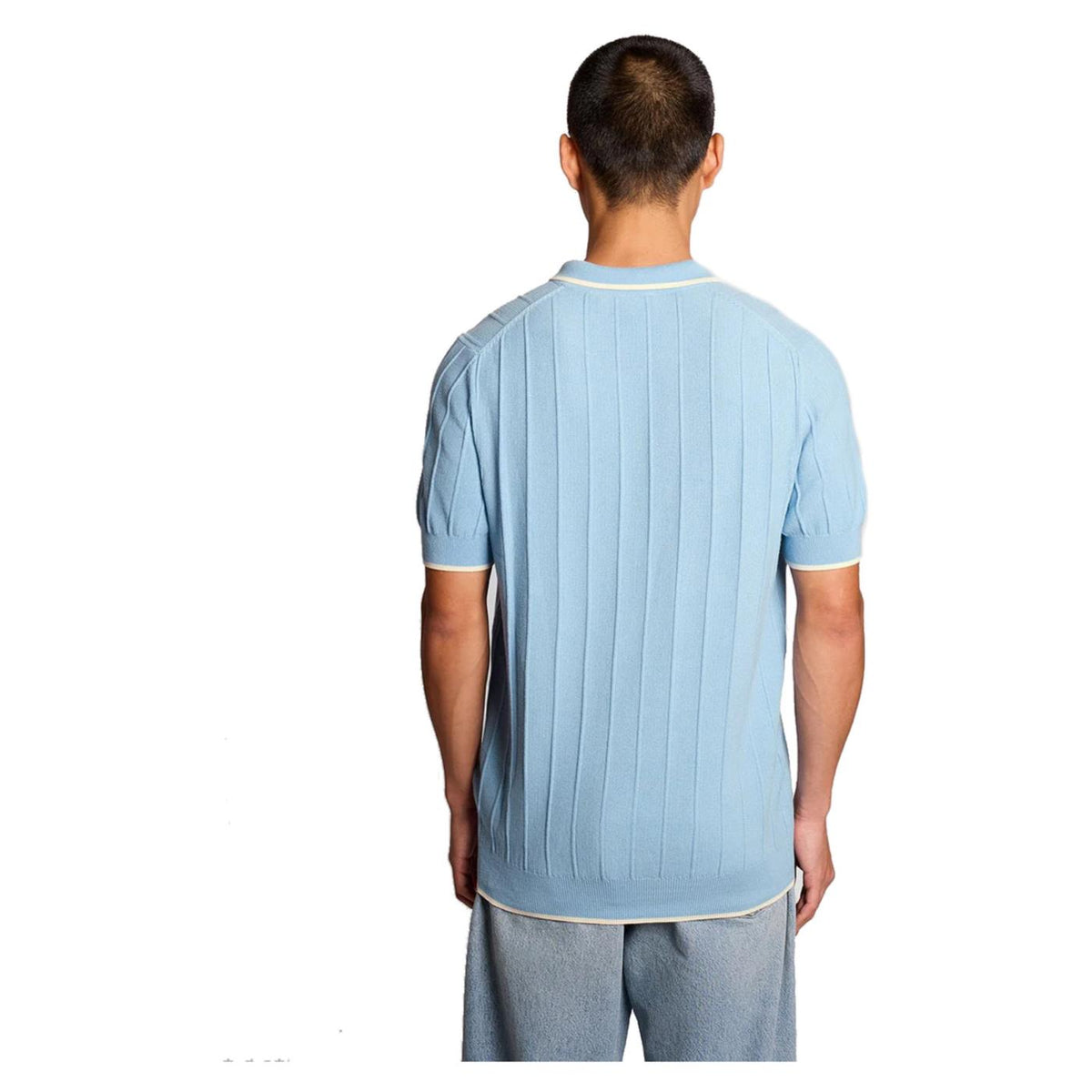 LYLE & SCOTT TIPPED PIQUE KNITTED POLO - Azzurro - vista 2