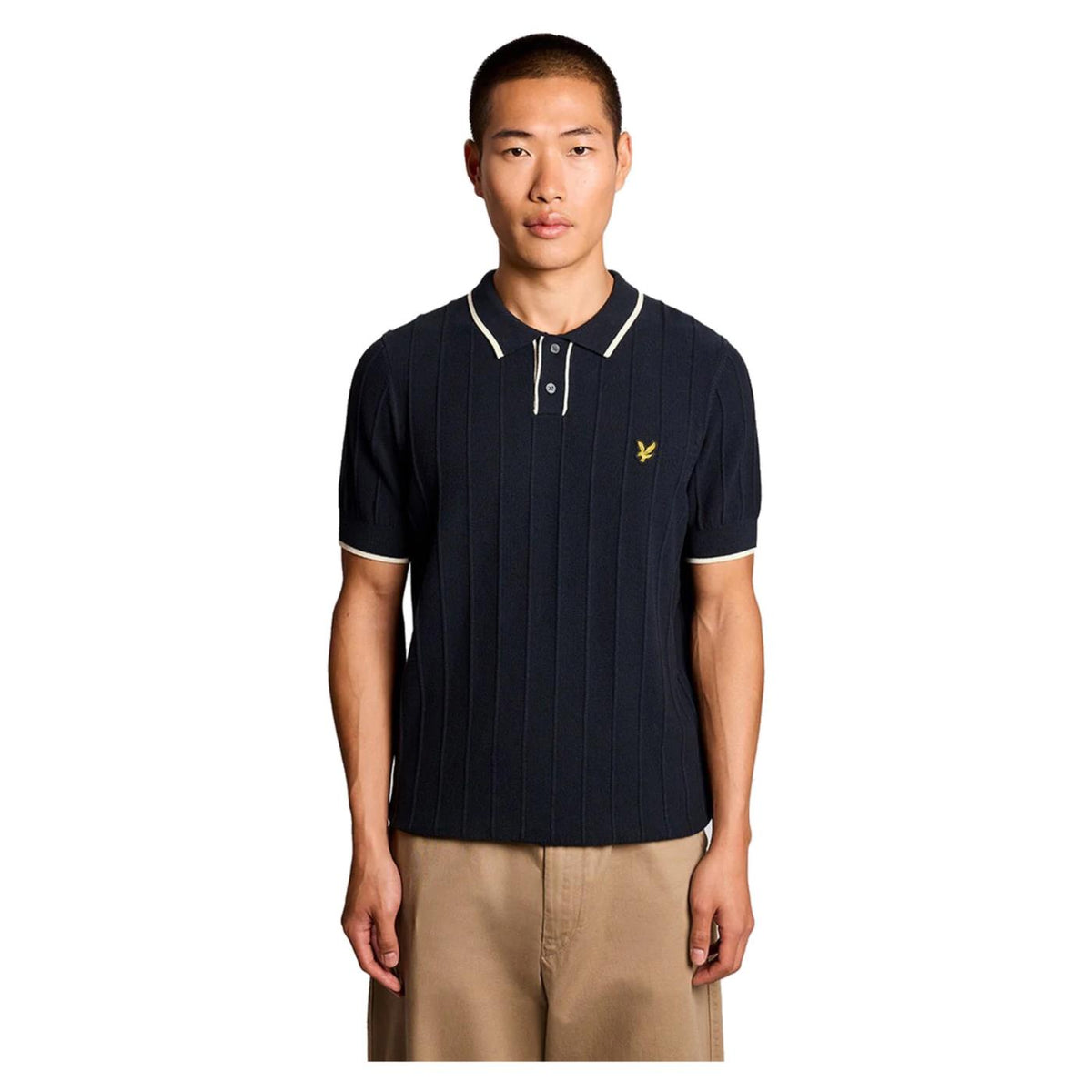 LYLE & SCOTT TIPPED PIQUE KNITTED POLO