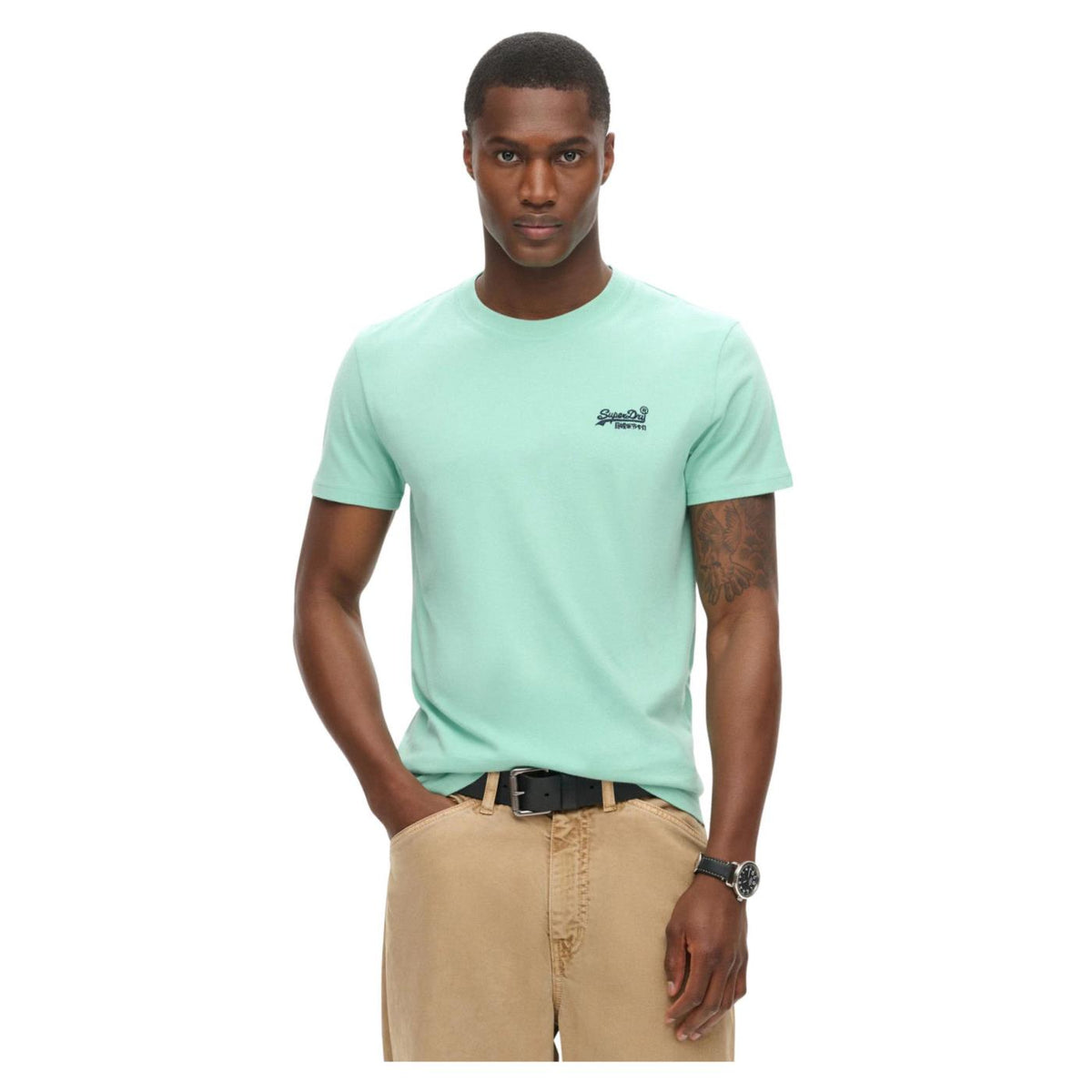 SUPERDRY ESSENTIAL LOGO EMB TEE - Verde - immagine principale