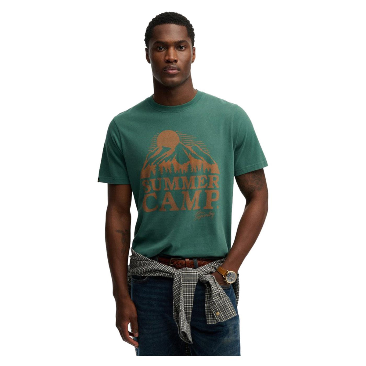 SUPERDRY RETRO OUTDOOR RLXD TEE - Verde - immagine principale