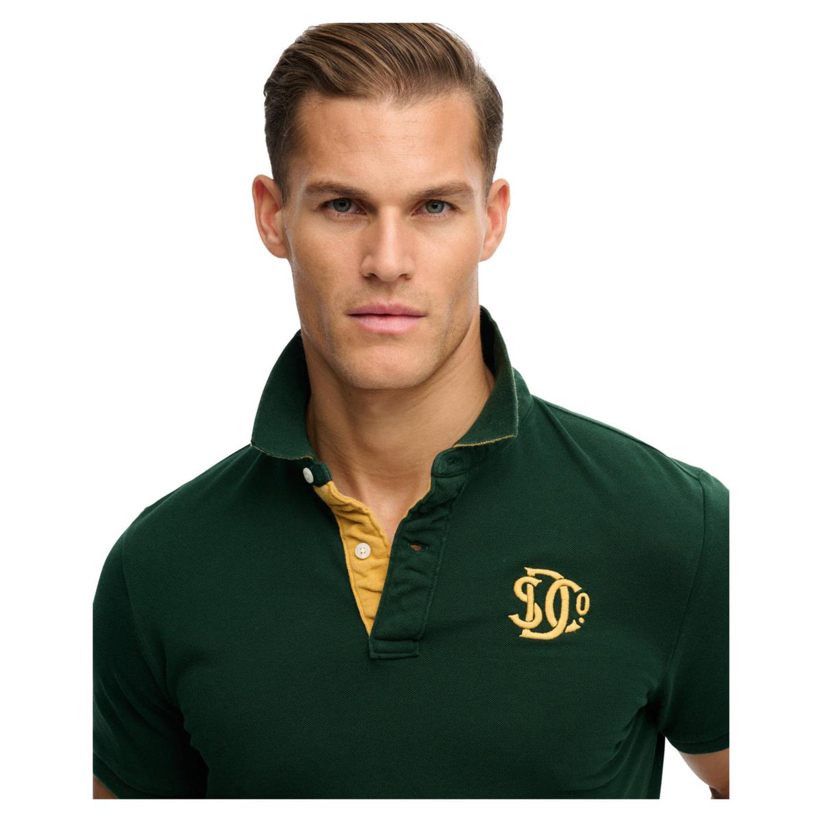 SUPERDRY PIQUE MONOGRAM POLO - Verde - vista 3