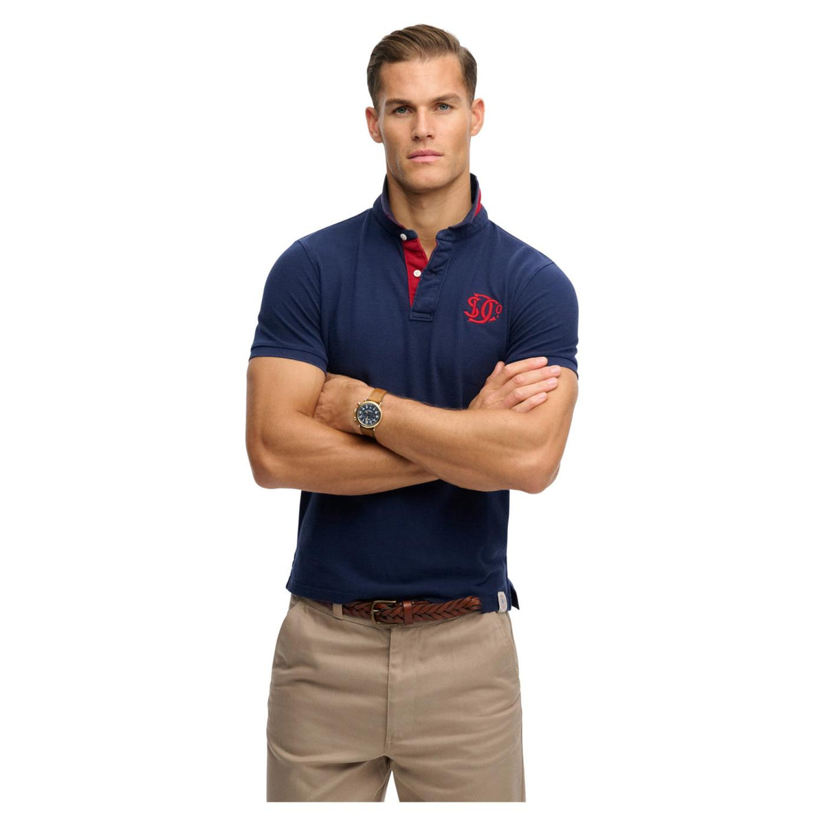 SUPERDRY PIQUE MONOGRAM POLO - Blu - immagine principale