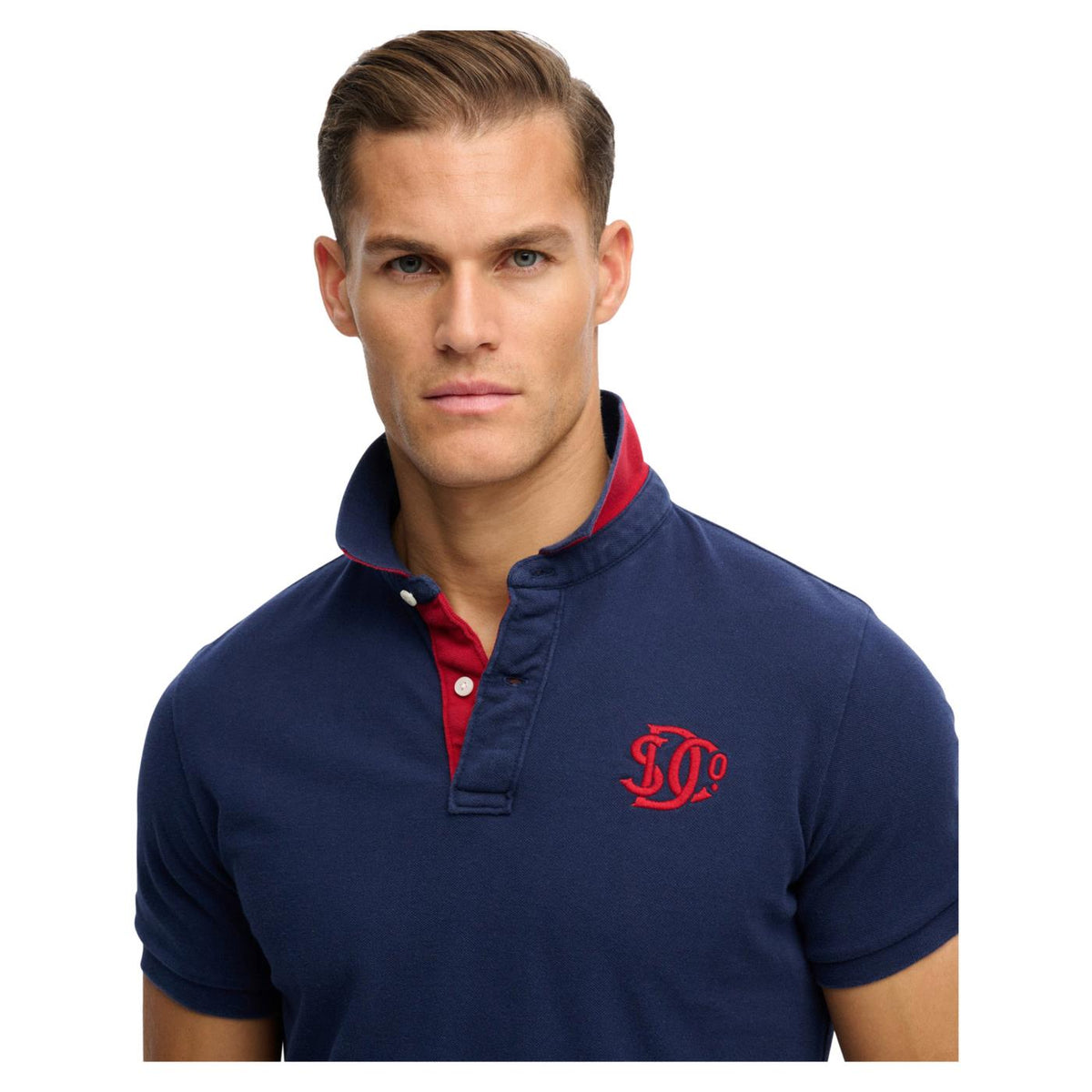 SUPERDRY PIQUE MONOGRAM POLO - Blu - vista 3