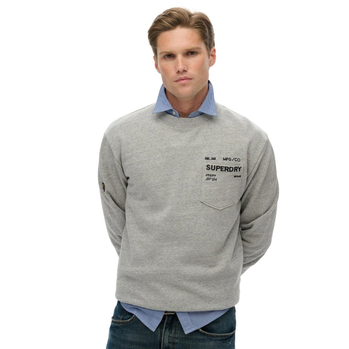 SUPERDRY UTILITY LOOSE SWEAT - Grigio chiaro - immagine principale