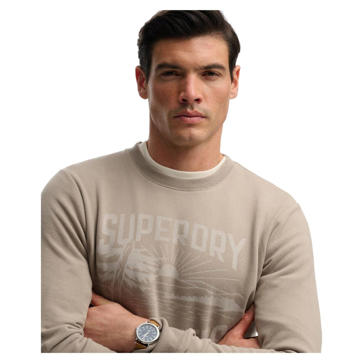 SUPERDRY RETRO OUTDOOR RLXD SWEAT - Beige - vista 3