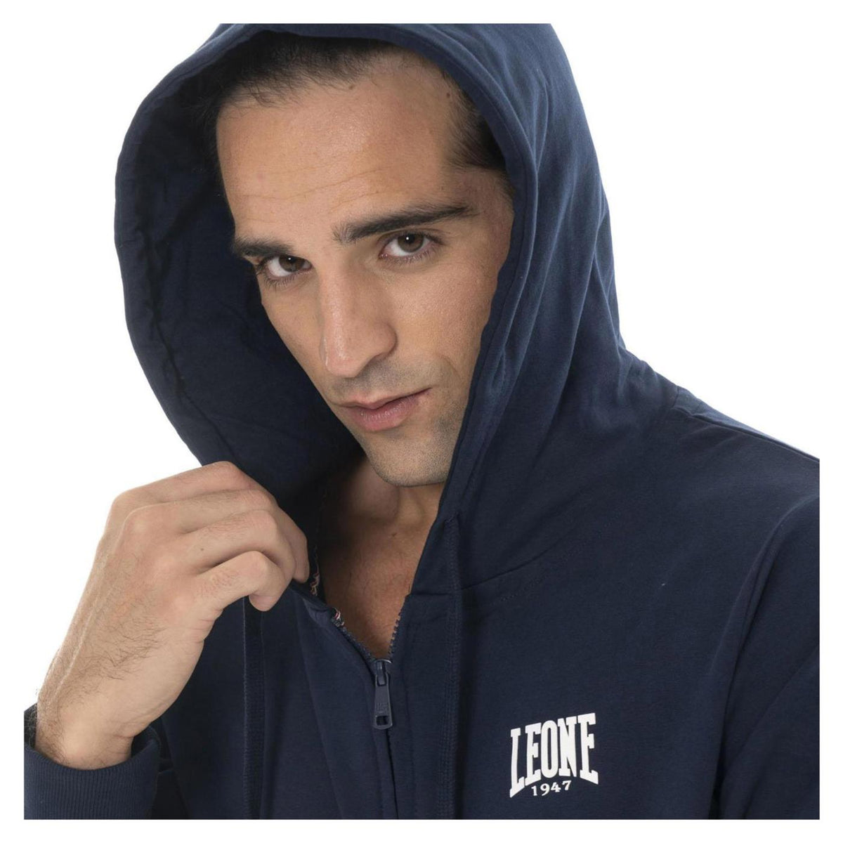 LEONE FELPA BASIC FZ CAPUCCIO - Blu - vista 4