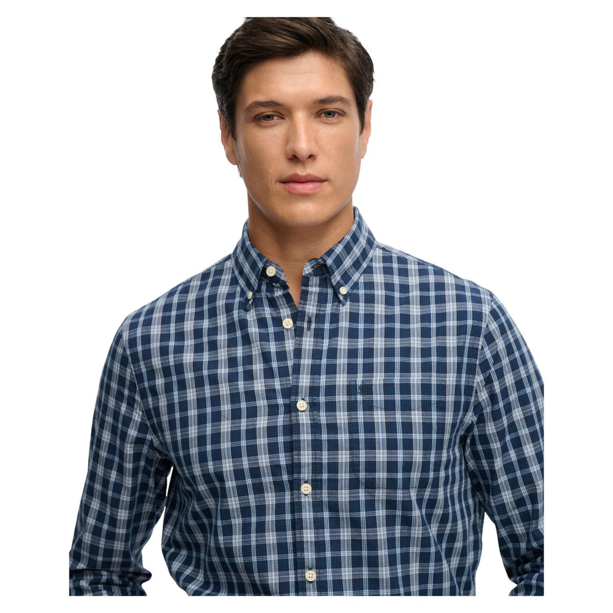 SUPERDRY PREPPY POPLIN LS SHIRT - Blu - vista 3