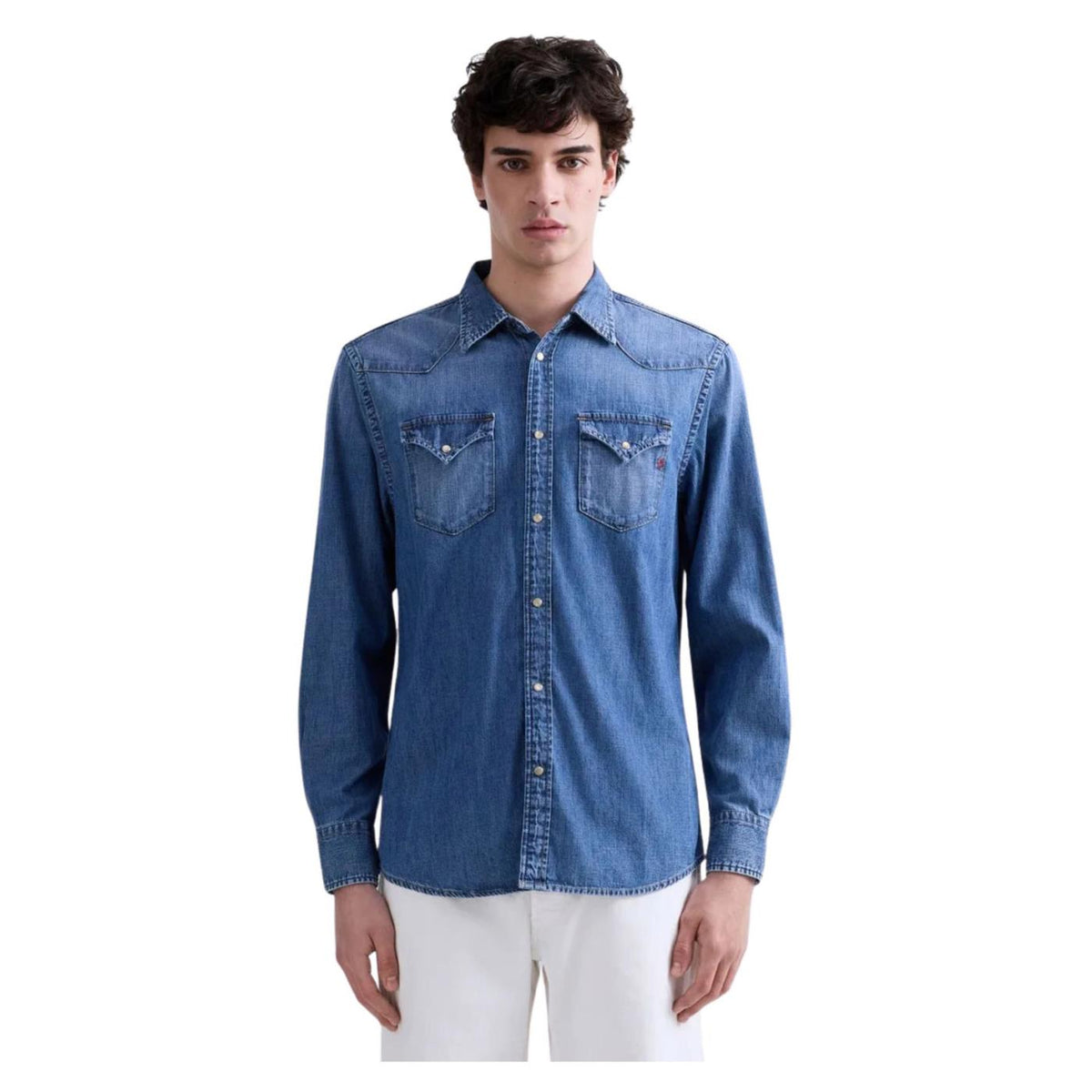 REPLAY CAMICIA WESTERN IN DENIM