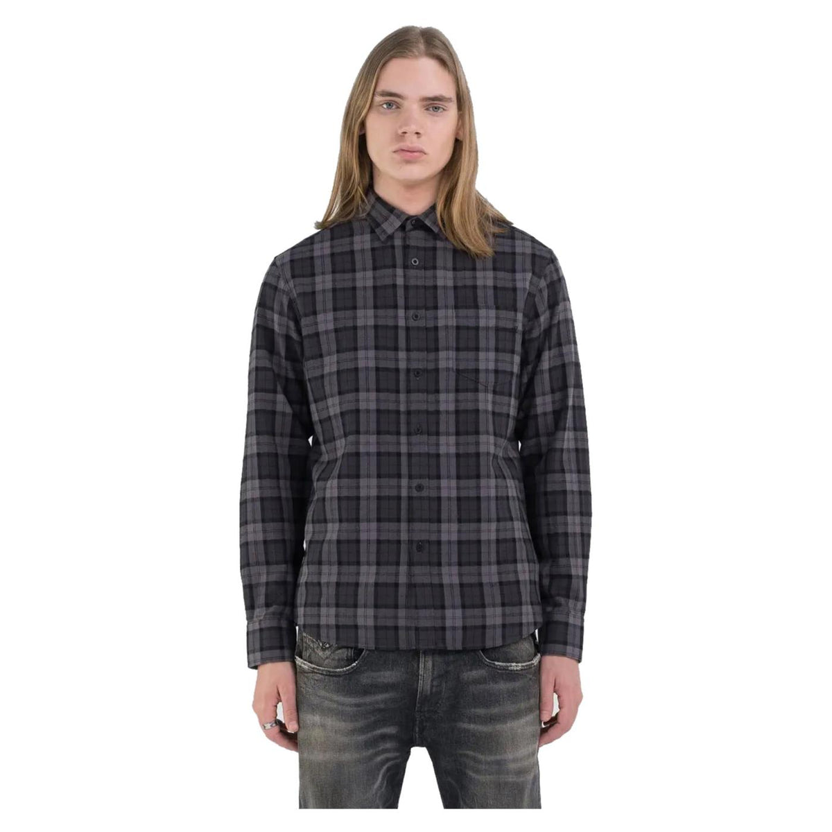 REPLAY CAMICIA CHECK FLANELLA