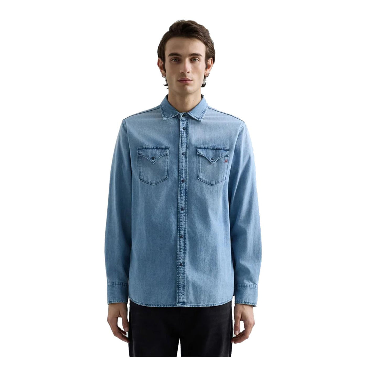 REPLAY CAMICIA WESTERN IN DENIM - Denim - immagine principale