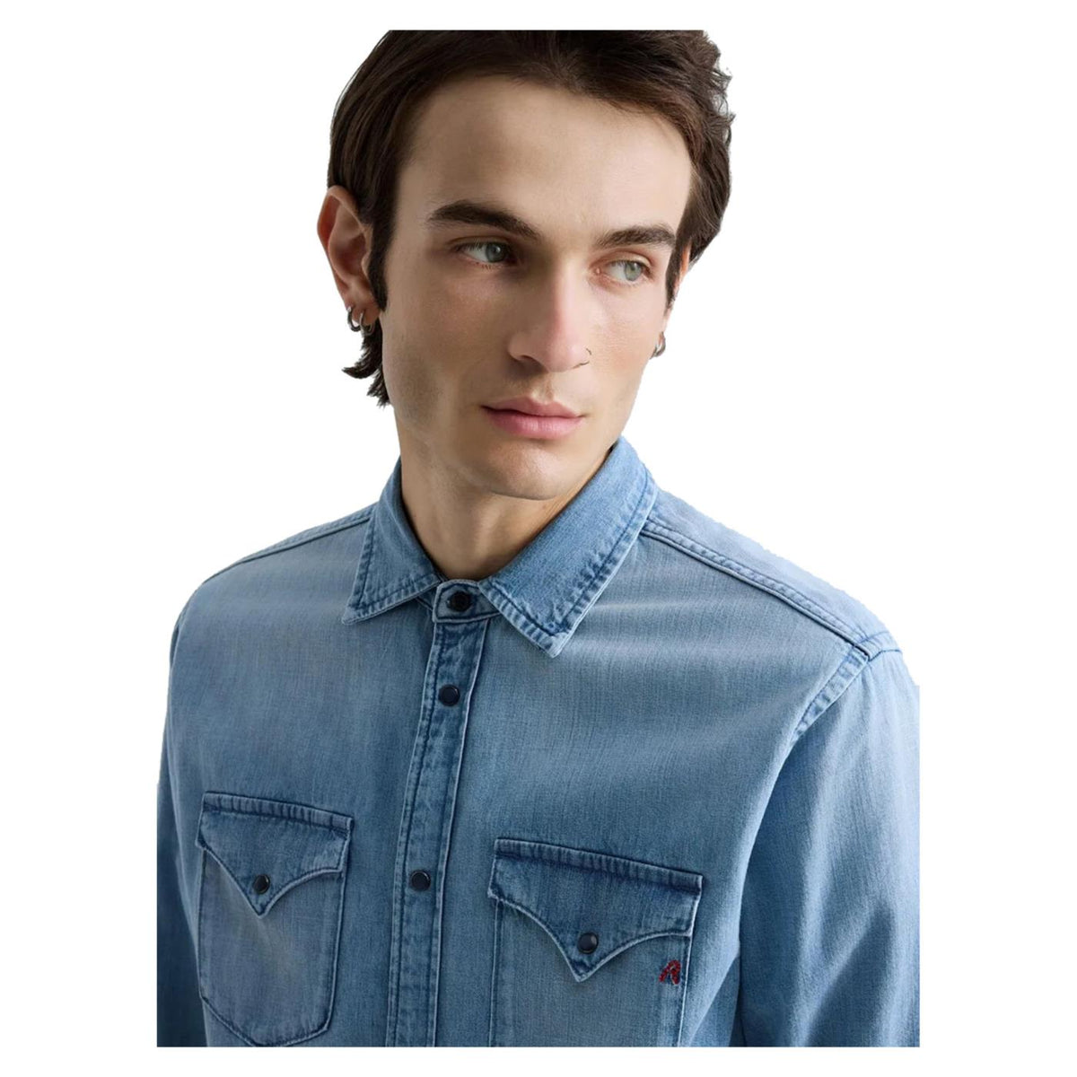 REPLAY CAMICIA WESTERN IN DENIM - Denim - vista 3
