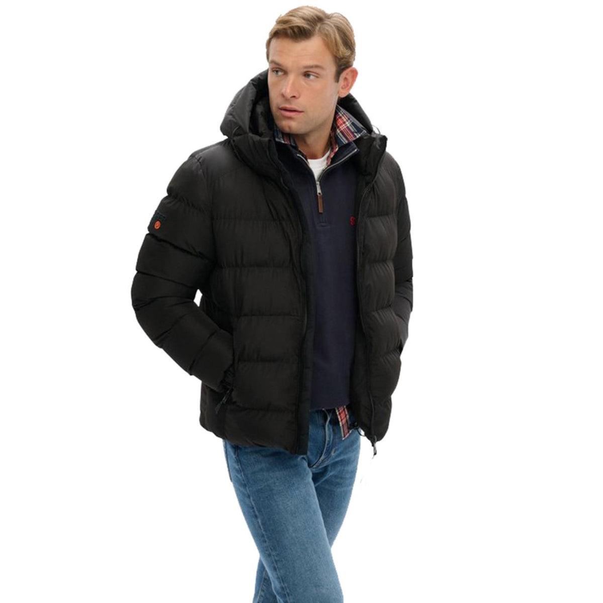 SUPERDRY HOODED SPORTS PUFFER JKT - Nero - vista 4