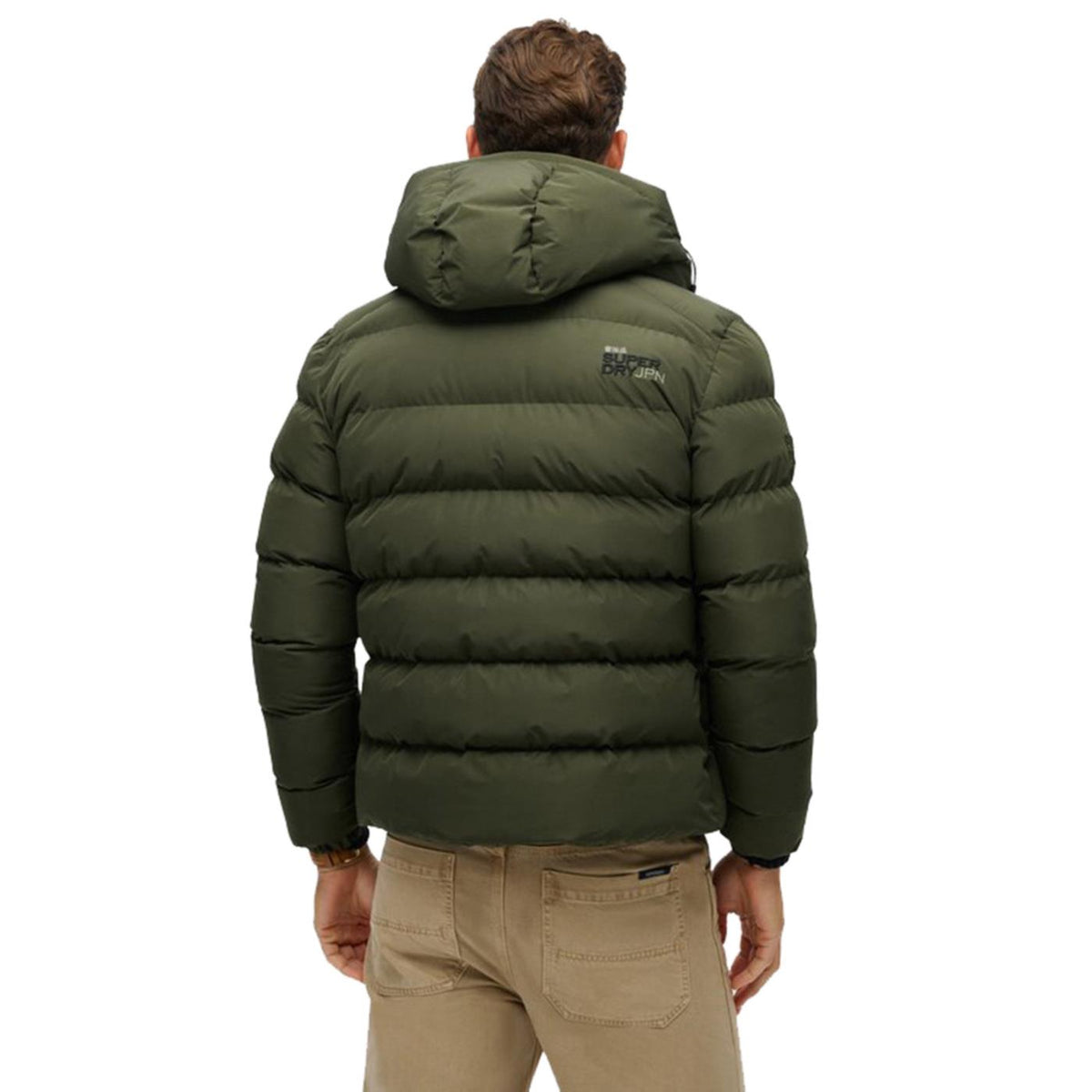 SUPERDRY HOODED SPORTS PUFFER JKT - Verde militare - vista 3