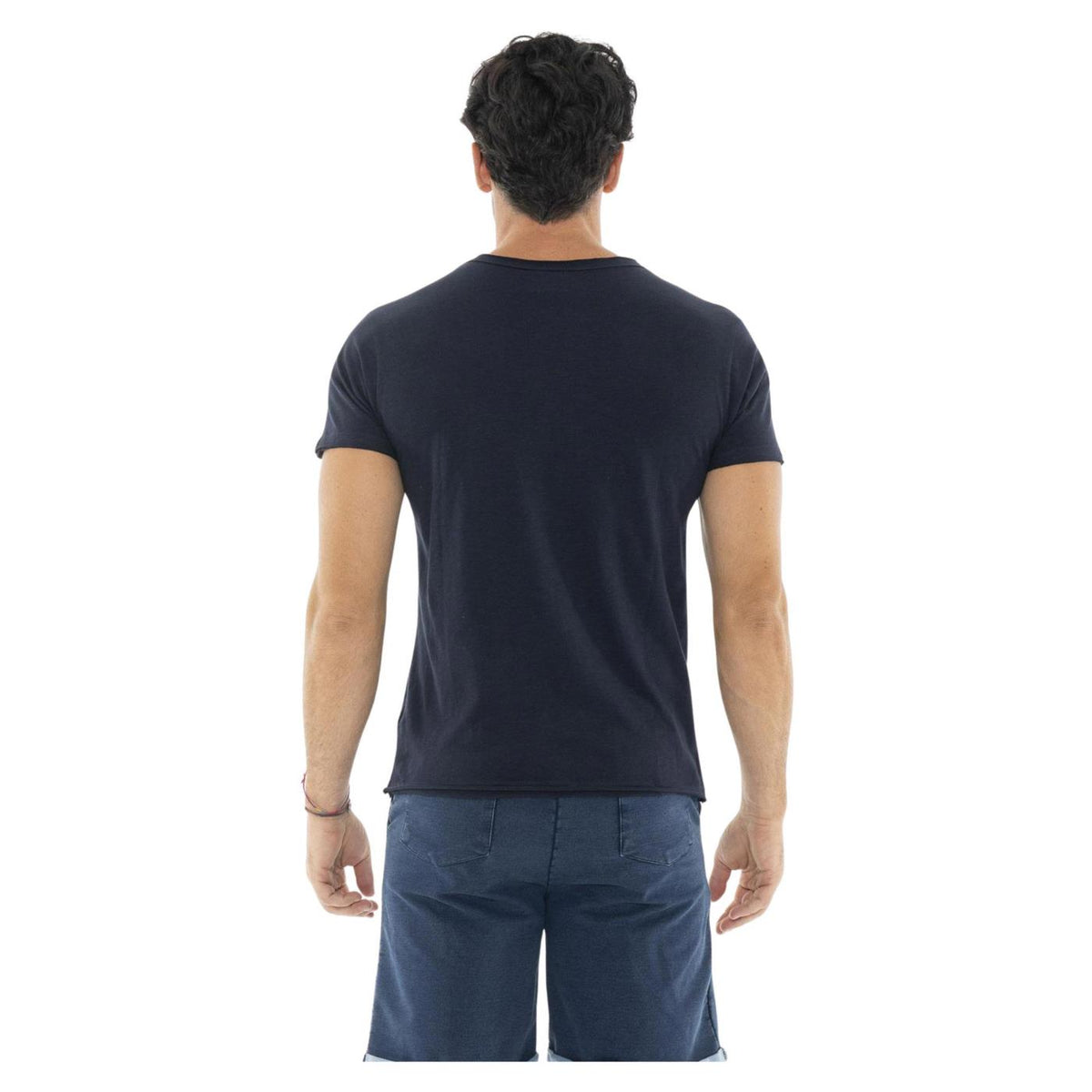 LEONE T-SHIRT COTONE FIAMMATO - Blu - vista 2
