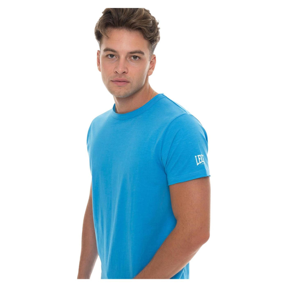 LEONE T-SHIRT COTONE FIAMMATO - Azzurro - vista 3