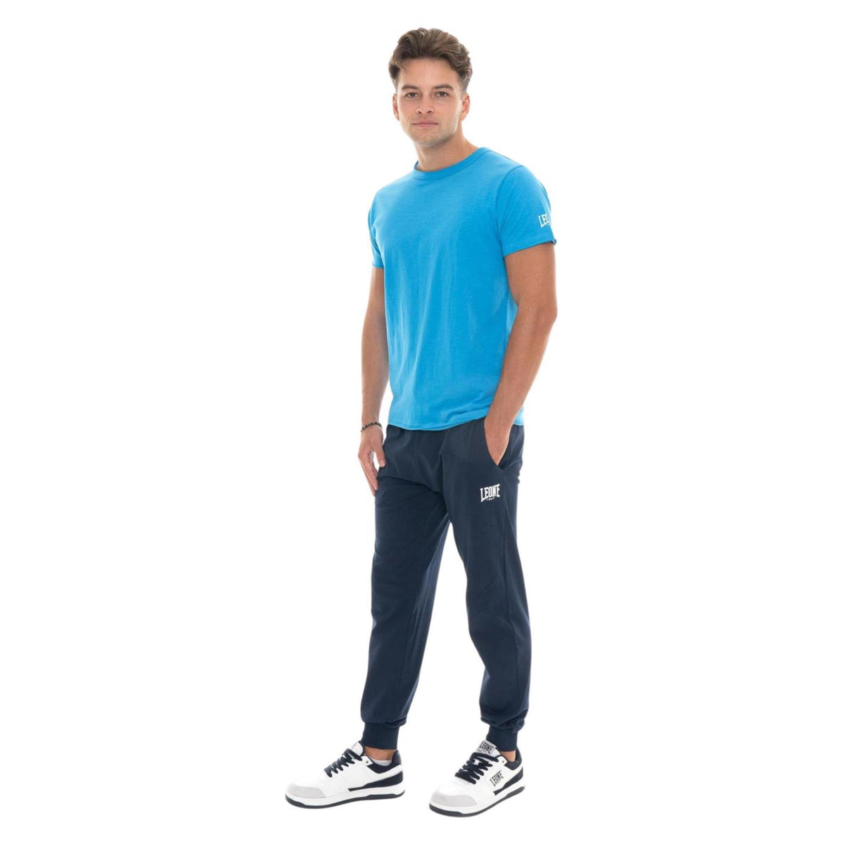 LEONE T-SHIRT COTONE FIAMMATO - Azzurro - vista 4