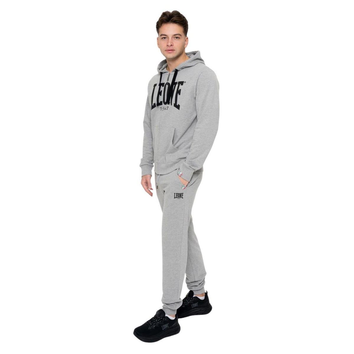 LEONE FELPA BIG LOGO FZ STRETCH - Grigio chiaro - vista 4