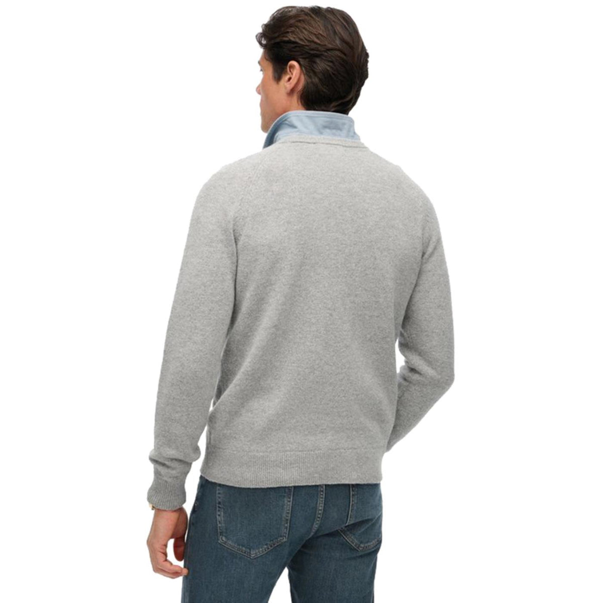 SUPERDRY WOOL BLEND JUMPER - Grigio chiaro - vista 3